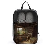 Borsa per scarpe vintage con tetto in paglia, girasoli, per viaggi, uso quotidiano, anti-polvere, porta scarpe da golf