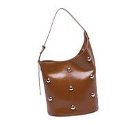 Borsa Per Secchio Da Donna Multiuso Con Disegni Con Borchie E Rivetti A Tracolla Adeguabili Perle Grandi Borse A Assi