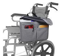 Borsa per Sedia a Rotelle, con copertura Borse per bracciolo per sedia a rotelle Accessori per sedia a rotelle e deambulatore per la mobilità, cinghie flessibili per una facile installazione(Gray)