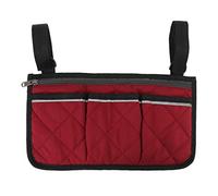 Borsa per sedia a rotelle, impermeabile, in poliestere, con tasche multiple per sedie mobili da esterno (rosso)