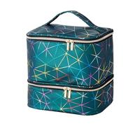 Borsa per smalti, 30 flaconcini di smalto, borsa per il trasporto di vernice per unghie, organizer per manicure, grande capacità, portatile, a doppio strato, con manico robusto, per donne, Verde