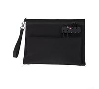 Borsa per soldi con serratura a combinazione, ignifuga, resistente all'acqua, per contratti, iPad, carte di credito, ufficio e organizzazione sicura