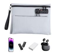 Borsa Per Soldi Con Serratura - Borsa Per Contanti Con Chiusura A Doppio Strato Con Cerniera Di Sicurezza | Portafoglio Da Viaggio Con Registro 28x22 Cm | Portadocumenti Per Passaporto Donna Notaio Ba