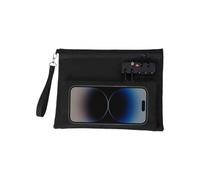 Borsa per soldi, con serratura, porta carte di credito, design a doppio strato, materiale impermeabile, chiusura con cerniera, dimensioni compatte portatili, sicurezza sicura, perfetta per viaggi