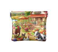 Borsa per soldi da donna, graziosa borsa per chiavi, portamonete, impermeabile, borsa cosmetica da viaggio, animali colorati della fattoria, Taglia unica, Animali colorati della fattoria