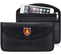 Borsa per soldi ignifuga, 19 x 9 cm, busta impermeabile e ignifuga, piccola custodia ignifuga per documenti, denaro e carte di credito, custodia resistente al fuoco con doppia chiusura di sicurezza