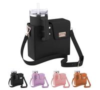 Borsa per Stanley Cup, borsa a tracolla portatile per Stanley, in pelle PU con tracolla regolabile, borsa per bottiglie d'acqua, borsa per la tazza di Stanley, Nero , Fashion