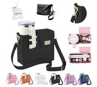 Borsa per Stanley Cup, portabicchieri per Stanley con tracolla regolabile, borsa per capacità sufficiente per Stanley Cup Outdoor Portable Crossbody Water Cup Storage Bag, Nero , moderno