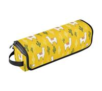 Borsa per strumenti per capelli gialla con cactus lama per piastra lisciante ferro arricciacapelli asciugacapelli e accessori per lo styling Organizer portatile Regali per le donne Tappetino