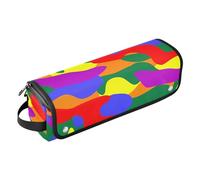 Borsa per strumenti per lo styling dei capelli con motivo mimetico con bandiera arcobaleno, con tappetino resistente al calore, borsa organizer portatile per arricciacapelli, piastre, spazzole,