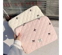 Borsa per tablet/computer portatile carina ricamata con motivo a fiocco, borsa compatibile con MacBook, piena di cuori femminili Rosa da 13 a 14 pollici,Arco 11 pollici,Coniglietto farfalla 13-14 poll