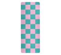 Borsa per tappetino da yoga a scacchiera rosa verde per casa palestra stampata, antiscivolo, tappetino da yoga antiscivolo con borse tapete para ejercicio 180,3 x 66 cm