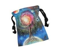 Borsa per tarocchi | Borse per tarocchi con coulisse | Tarocchi in tessuto Bages Jewelry Pouch con stampa digitale, 13 x 18 cm, bage multifunzione per tarocchi per dadi, CSD12, Refer to description
