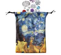Borsa per tarocchi, con coulisse, 13 x 18 cm, custodia protettiva per tarocchi, borsa mistica indovina, custodia morbida per dadi, cristalli, rune, gioielli, accessori occulti, Come da immagine, as