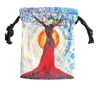 Borsa per tarocchi e dadi, con design con albero di persone, porta tarocchi, in velluto, con robuste coulisse, per divinazione, Colori misti, Refer to description, Unisex