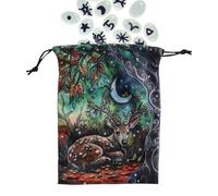 Borsa per tarocchi in velluto,Borsa per carte dei tarocchi con stampa animalier e coulisse | Custodia regalo, tasca portaoggetti, buste in velluto, colore double face per cristalli, dadi, carte dei ta