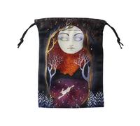 Borsa per tarocchi, in velluto, con coulisse, porta carte per tarocchi, stampa su entrambi i lati, organizzazione domestica per il trasporto di viaggi, campeggio, giardino, cucina, dormitorio, aula e