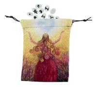 Borsa per tarocchi | Sacchetto portatile per carte dei tarocchi | Eleganti sacchetti in velluto con coulisse, borsa per dadi e gioielli, borsa con coulisse per principianti e viaggiatori, Giallo,