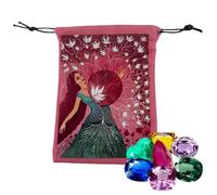 Borsa per tarocchi | Sacchetto portatile per carte dei tarocchi | Eleganti sacchetti in velluto con coulisse, borsa per dadi e gioielli, borsa con coulisse per principianti e viaggiatori, Rosso, Refer