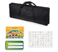 Borsa per tastiere SA46/47/50/51/76/77/78/80/81 con adesivi in PVC trasparente con notazione italiana e internazionale, app di apprendimento per pianoforte ed e-book "Suona la tastiera"