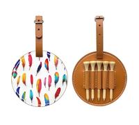 Borsa per tee da golf con piume di pappagallo, facile da trasportare e più efficiente nel giocare a golf