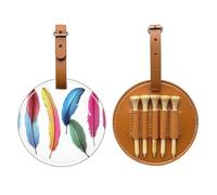 Borsa per tee da golf con piume tropicali di pappagallo, facile da trasportare e più efficiente nel giocare a golf