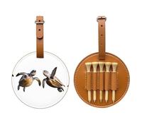 Borsa per tee da golf marrone con tartaruga tropicale, facile da trasportare e più efficiente nel giocare a golf