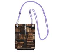 Borsa per telefono cellulare Vecchi libri in biblioteca Borse a tracolla Impermeabile Borsa a tracolla per cellulare Borsa a tracolla per le donne