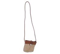 Borsa per telefono tessuta accattivante Borsa a tracolla delicata Borsa a tracolla in paglia Borsa a tracolla in pelle PU per le donne, Marrone, One Size
