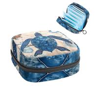 Borsa per tovaglioli igienici, borsa mestruale per ragazze adolescenti, mappa nautica tartaruga marina, sacchetto mestruale portatile con cerniera, borsa assorbenti assorbenti porta tamponi per borsa