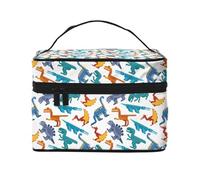 Borsa per trucchi a forma di dinosauro, graziosa borsa per cosmetici da donna, borsa da toeletta, grande borsa organizer da viaggio per il trucco
