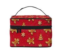 Borsa per trucchi a forma di omino di pan di zenzero, graziosa borsa per cosmetici da donna, borsa da toilette, grande borsa organizer da viaggio per il trucco