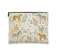Borsa per trucchi a tema fauna selvatica, borsa da viaggio per donne, organizer portatile con cerniera, borsa per la cura della pelle ispirata alla natura, 17,8 x 22,9 cm
