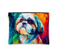 Borsa per trucchi artistici, borsa da viaggio colorata astratta per donne, elegante piccola borsa in tela con cerniera, borsa regalo per la cura della pelle, essenziale per festival ed estate