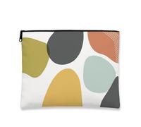 Borsa per trucchi astratta, forme colorate, borsa portatile da viaggio per cosmetici, da donna, piccola organizer con cerniera, per festival e uso quotidiano, Multicolore, 7x9 Inch, Cosmetici