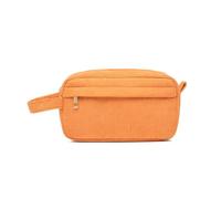 borsa per trucchi Borsa for il trucco, organizer in velluto a coste, borsa cosmetica con manico, portatile, da viaggio, di grande capacità, for ragazze e donne uomo(Oranje)