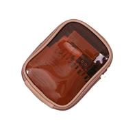 borsa per trucchi Borsa for il trucco portatile in PVC, borsa da viaggio for articoli da toeletta, borse for la conservazione del rossetto for donne, regalo for ragazze uomo(Bruin)