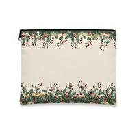 Borsa per trucchi botanica, crema floreale, borsa da viaggio per cosmetici, da donna, portatile, piccola con cerniera, borsa da toilette natalizia per la cura della pelle, Crema, 7x9 Inch