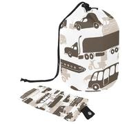 Borsa per trucchi con coulisse, a forma di barile, borsa per cosmetici da viaggio, borsa per il trucco, organizer pieghevole per articoli da toeletta per donne e ragazze, trasporto marittimo e aereo,