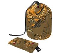 Borsa per trucchi con coulisse, a forma di barile, borsa per cosmetici da viaggio, borsa per il trucco, organizer pieghevole per articoli da toeletta per donne e ragazze, motivo gallo furioso, Multi,