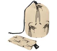 Borsa per trucchi con coulisse, a forma di barile, borsa per cosmetici da viaggio, borsa per il trucco, organizer pieghevole per articoli da toeletta per donne e ragazze, donne che ballano pazze,
