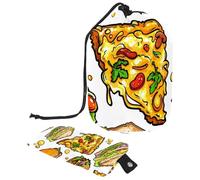 Borsa per trucchi con coulisse, a forma di barile, borsa per cosmetici da viaggio, borsa per il trucco, organizer pieghevole per articoli da toeletta per donne e ragazze, delizioso pasto fast food,