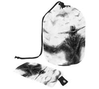 Borsa per trucchi con coulisse, a forma di barile, borsa per cosmetici da viaggio, borsa per il trucco, organizer pieghevole per articoli da toeletta per donne e ragazze, spaventoso male e corvi