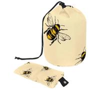 Borsa per trucchi con coulisse, a forma di barile, borsa per cosmetici da viaggio, borsa per il trucco, organizer pieghevole per articoli da toeletta per donne e ragazze, motivo ape miele, Multi,