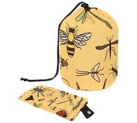 Borsa per trucchi con coulisse, a forma di barile, borsa per cosmetici da viaggio, borsa per il trucco, organizer pieghevole per articoli da toeletta per donne e ragazze, per insetti e falene