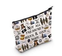 Borsa per trucchi con film pirati, regalo per amanti dei pirati, con scritta "Not All Treasure's is Silver and Gold Mate Pirates Zipper Bag, Non tutti Uk2