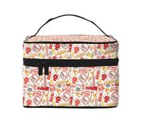 Borsa per trucchi con icone dei pompieri, graziosa borsa per cosmetici da donna, borsa da toilette, grande borsa organizer da viaggio per il trucco