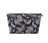 Borsa per trucchi con motivo cachemire n. 9070, trousse da viaggio per articoli da toeletta da donna, borsa organizer per trucchi in pelle, graziosa borsa per il trucco, Argento, Taglia unica