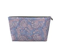 Borsa per trucchi con motivo cachemire n. 9087, trousse da viaggio per articoli da toeletta da donna, borsa organizer per trucchi in pelle, graziosa borsa per il trucco, Oro, Taglia unica