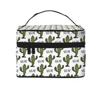 Borsa per trucchi con motivo cactus Hug Me, graziosa borsa per cosmetici da donna, borsa da toeletta, grande borsa organizer da viaggio per il trucco